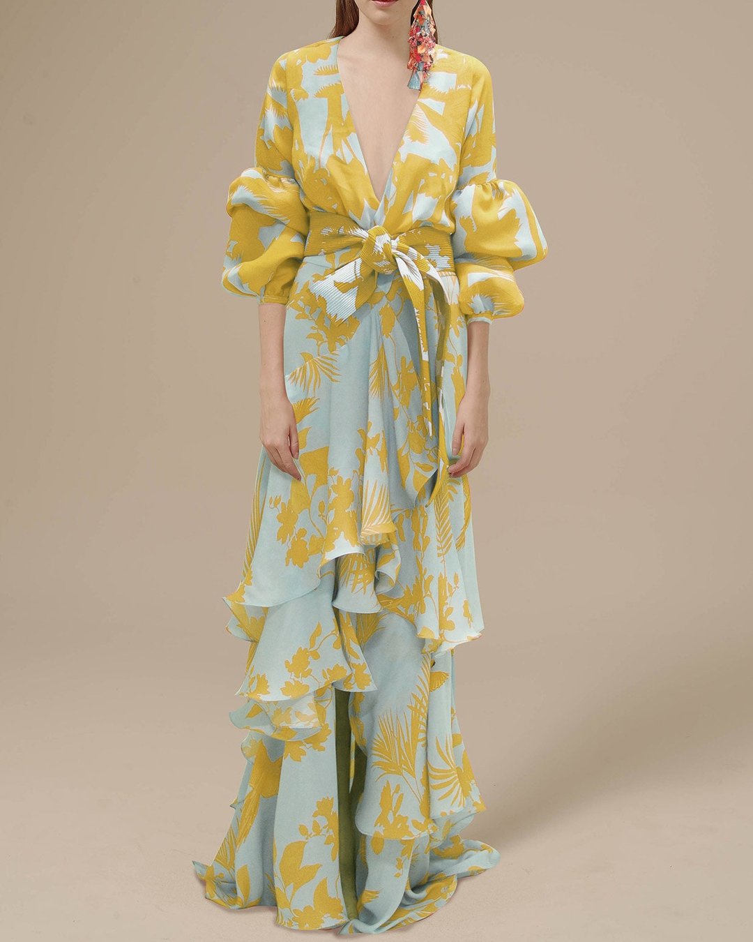 Women's Wrap Maxi Dress – Yellow