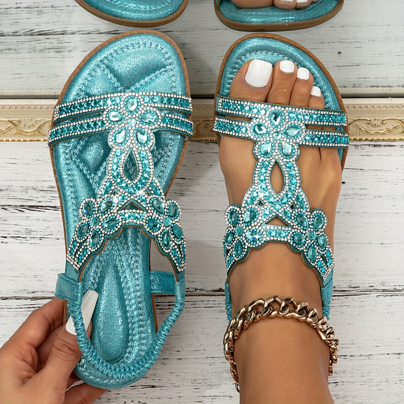 Women's Flat Sandals – Sky Blue