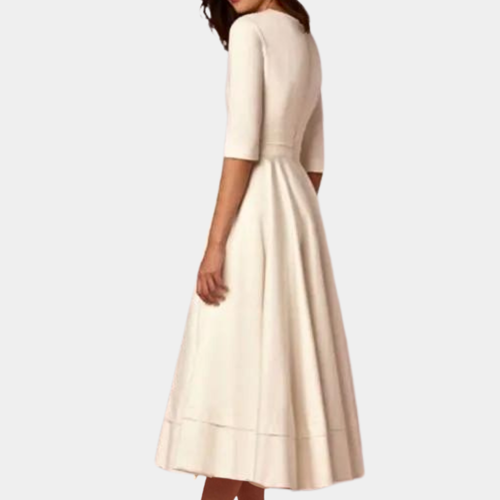 Women's V Neck Midi Dress