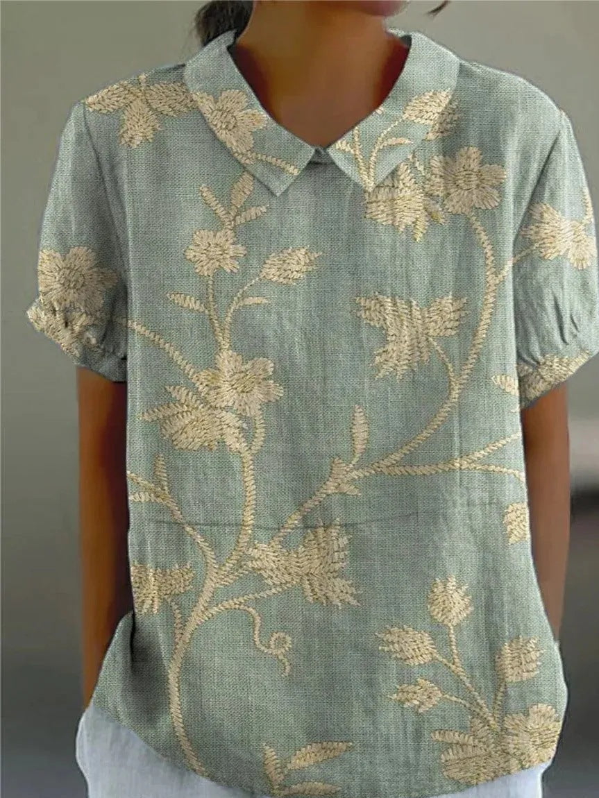 Women's Short Sleeve Blouse – Light Green