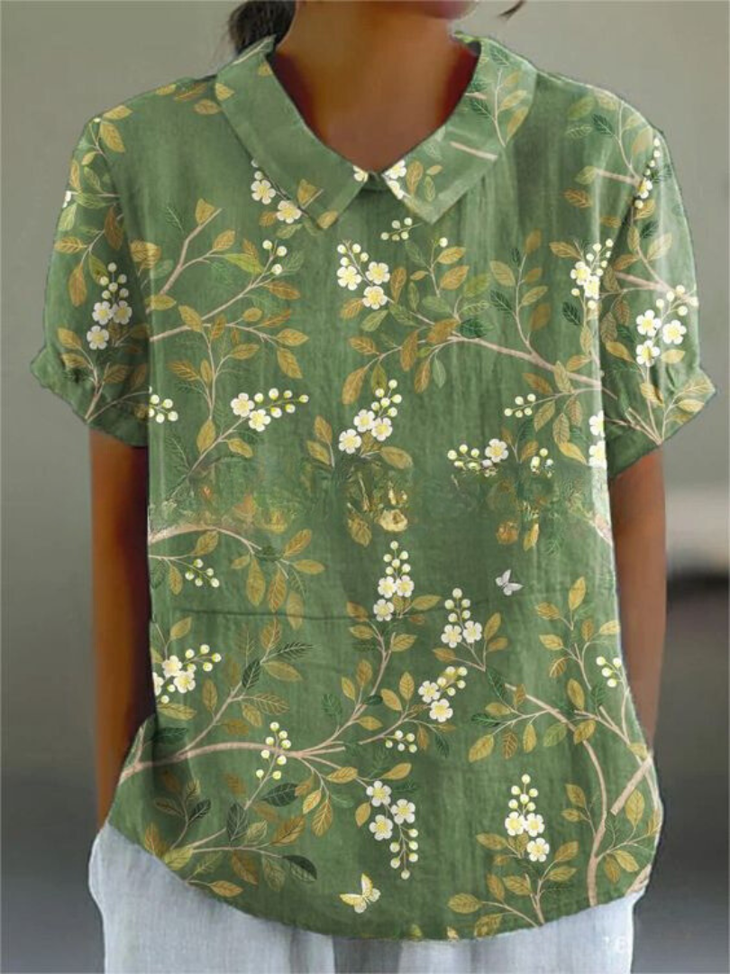Women's Short Sleeve Blouse – Green