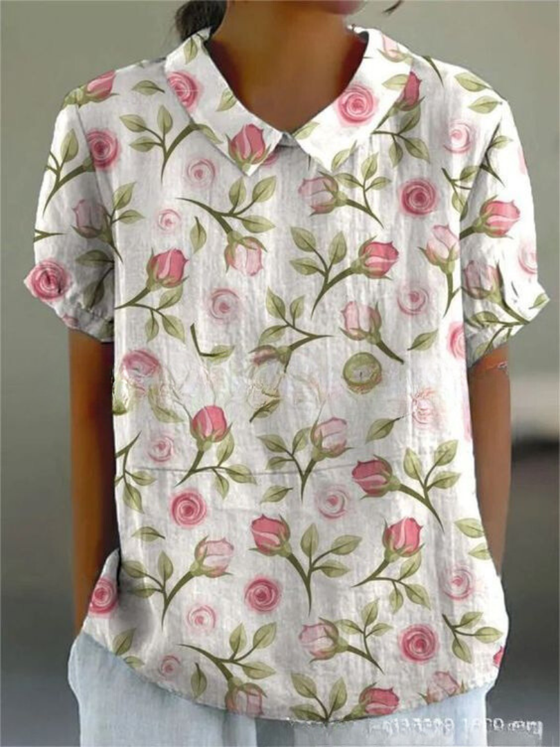 Women's Short Sleeve Blouse – Pink