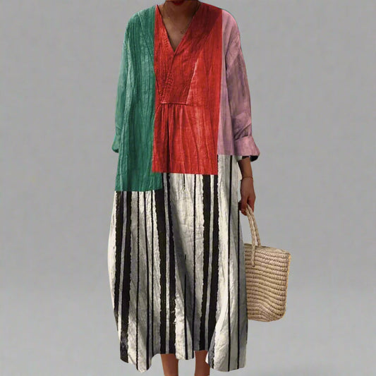 Women's V Neck Midi Dress