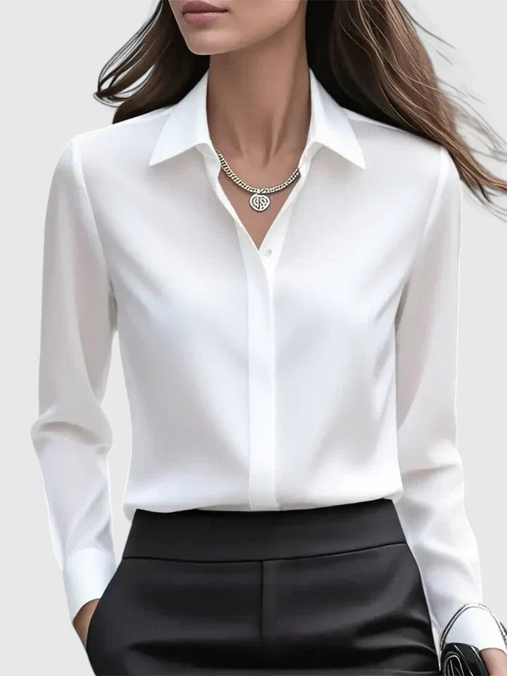 Women's Long Sleeve Blouse – White