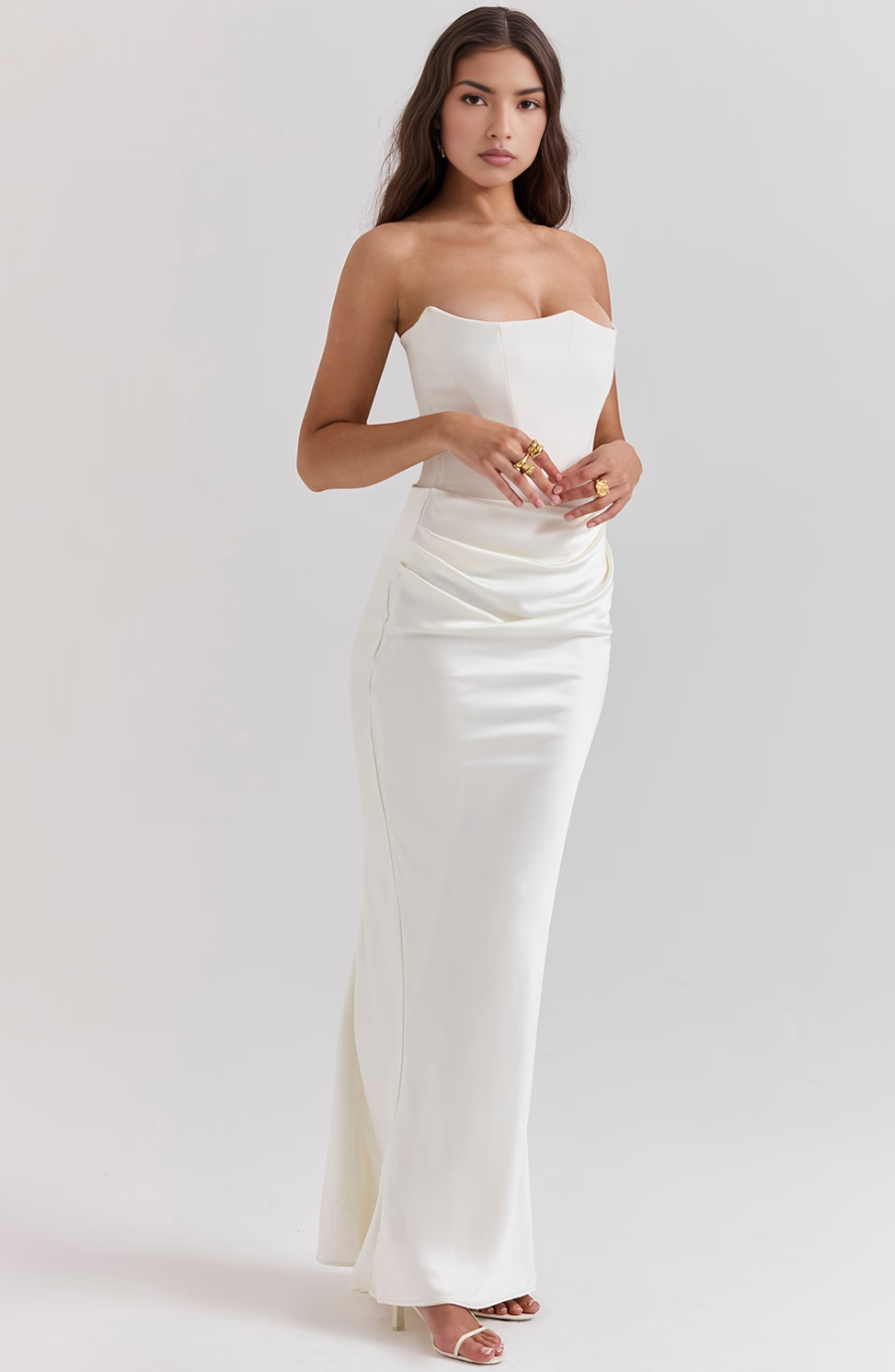 Women's Strapless Evening Maxi Dress