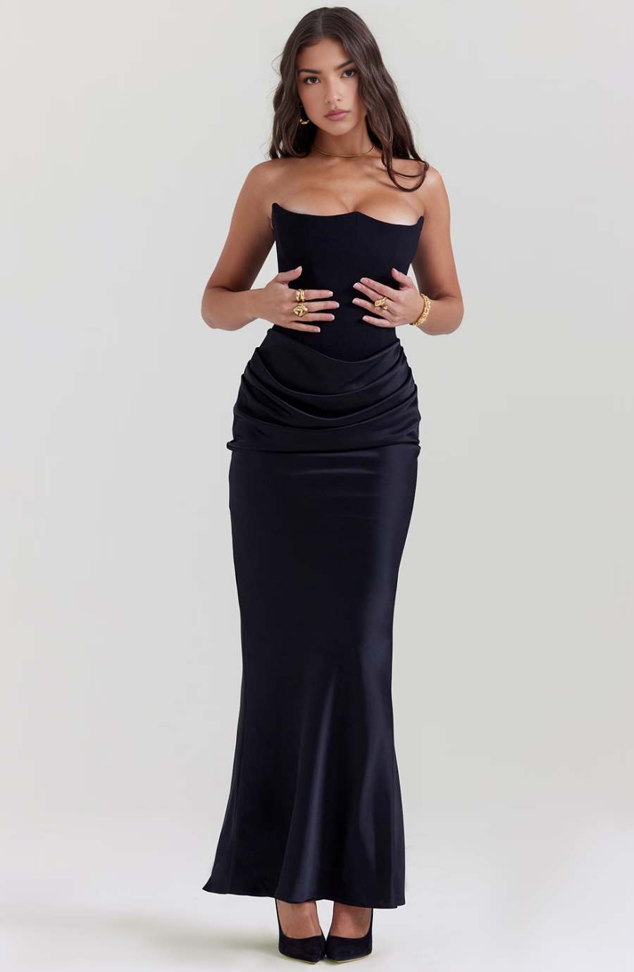 Women's Strapless Evening Maxi Dress