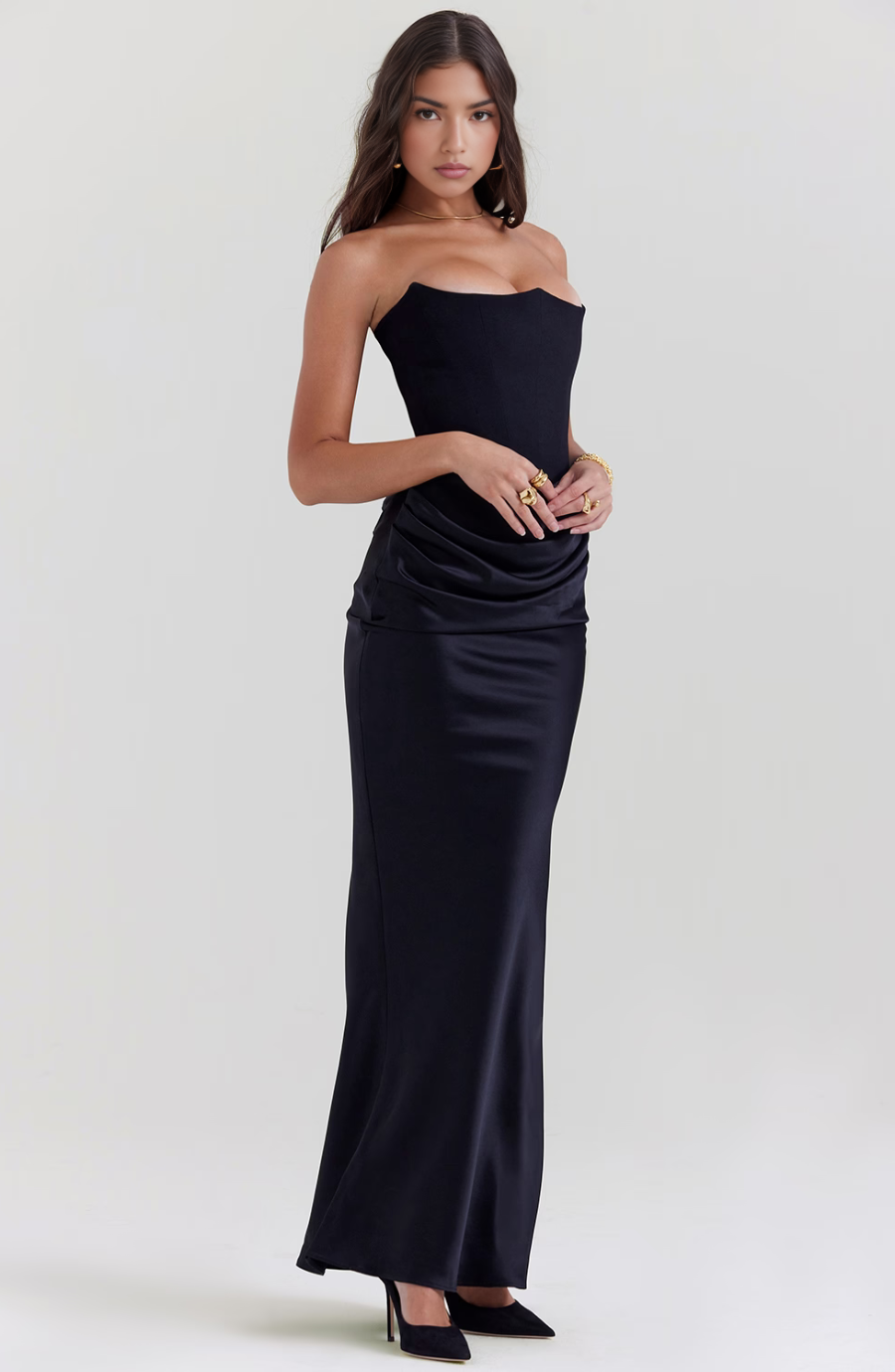 Women's Strapless Evening Maxi Dress