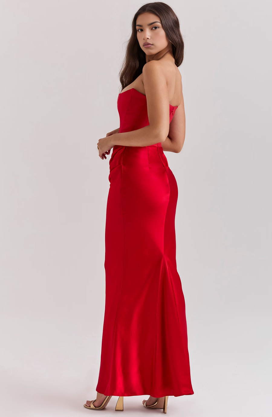 Women's Strapless Evening Maxi Dress