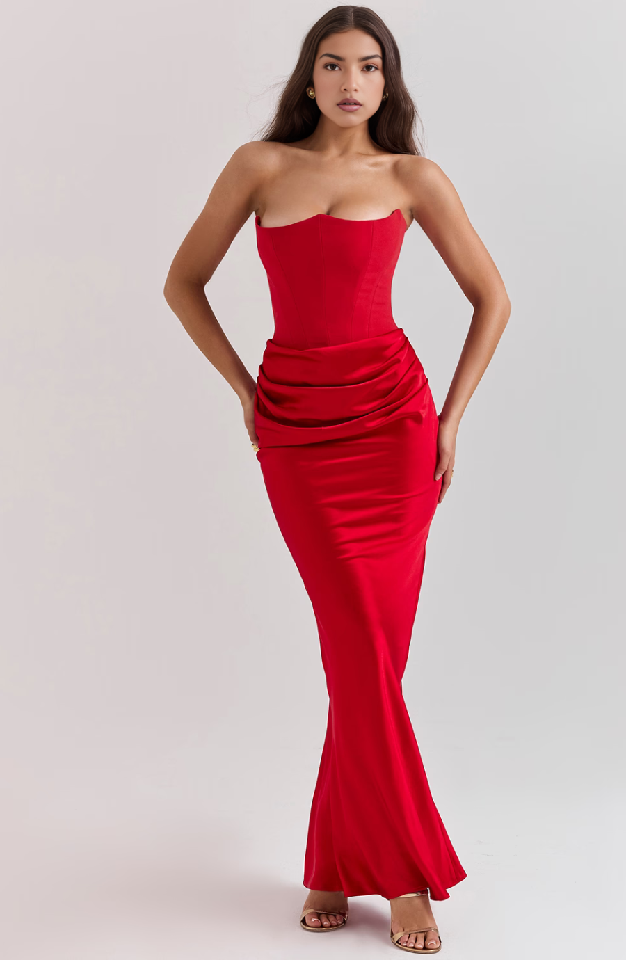Women's Strapless Evening Maxi Dress
