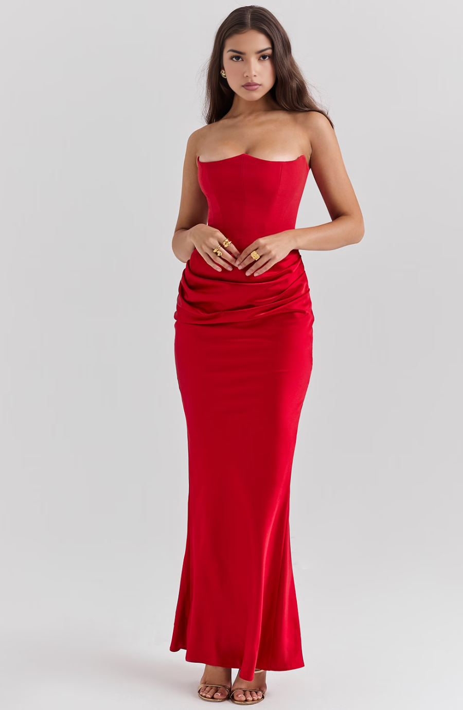 Women's Strapless Evening Maxi Dress