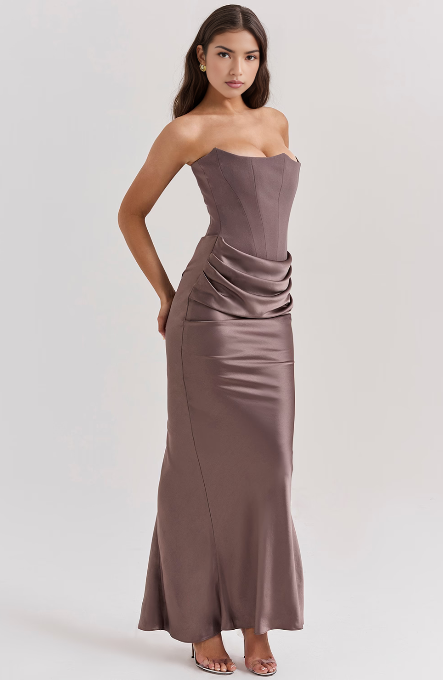 Women's Strapless Evening Maxi Dress