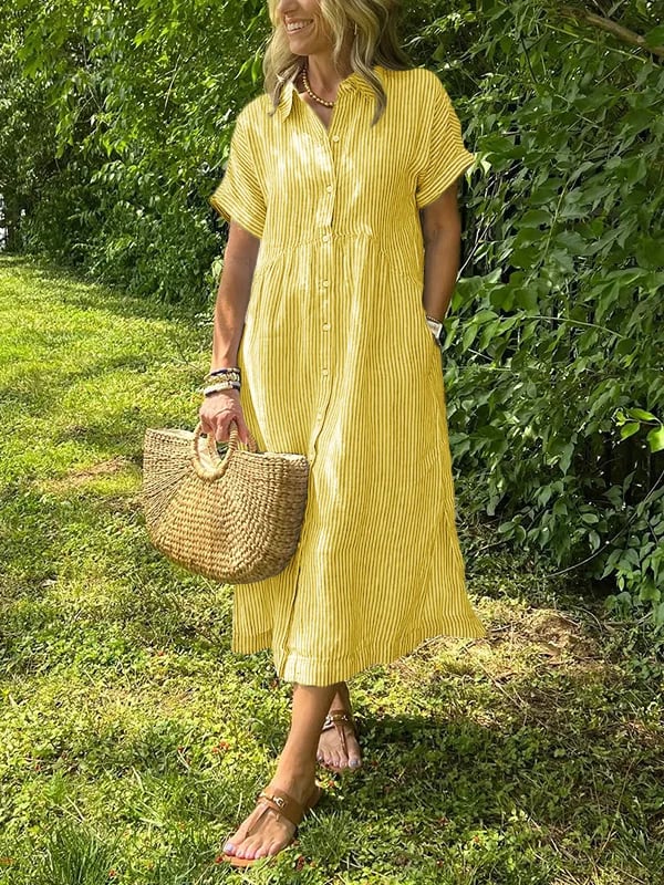 Women's Midi Dress – Yellow