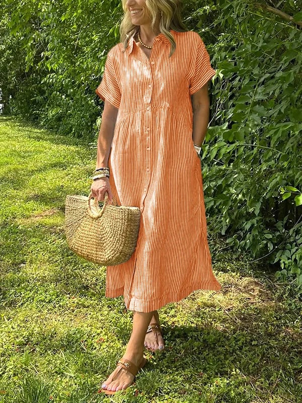 Women's Midi Dress – Orange