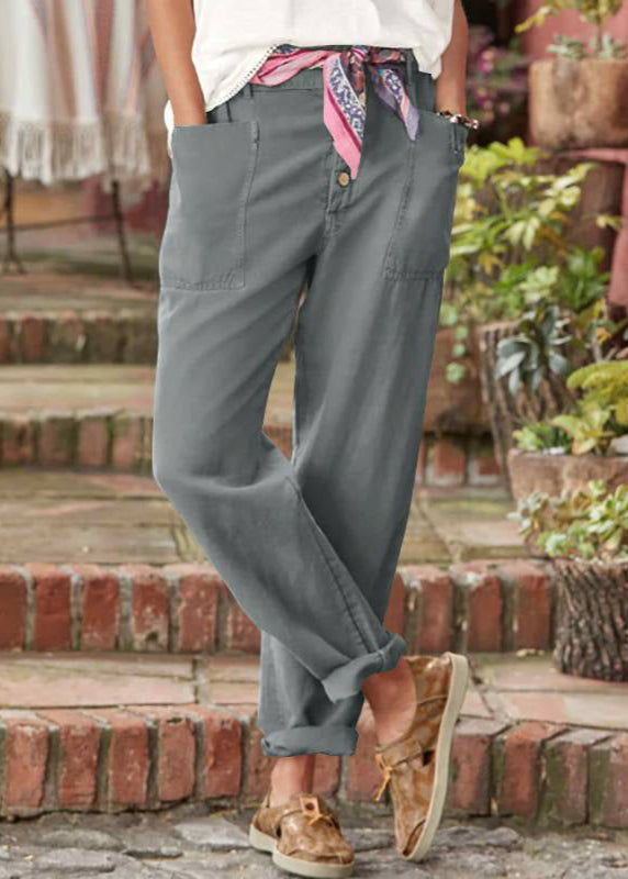 Women's Wide Leg High Waist Pants – Grey