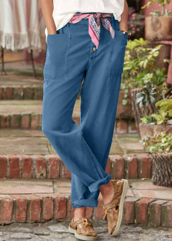 Women's Wide Leg High Waist Pants – Blue