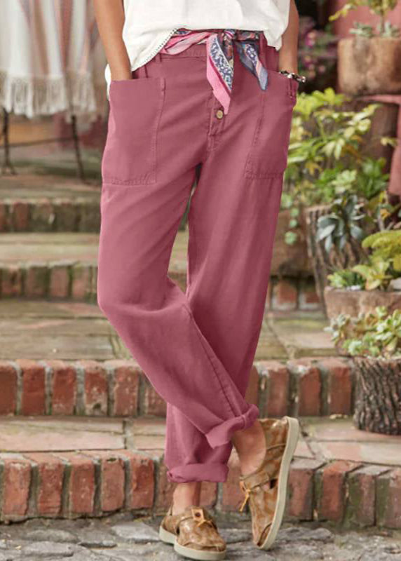 Women's Wide Leg High Waist Pants – Pink