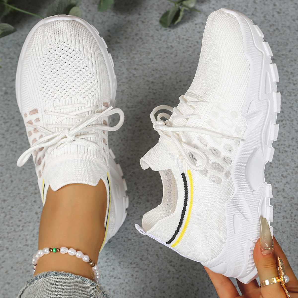 Women's Platform Chunky Sneakers – White