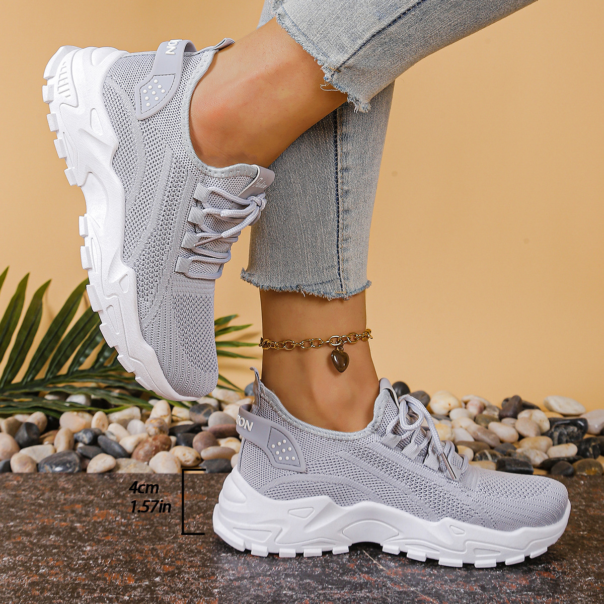 Women's Platform Chunky Sneakers – Grey