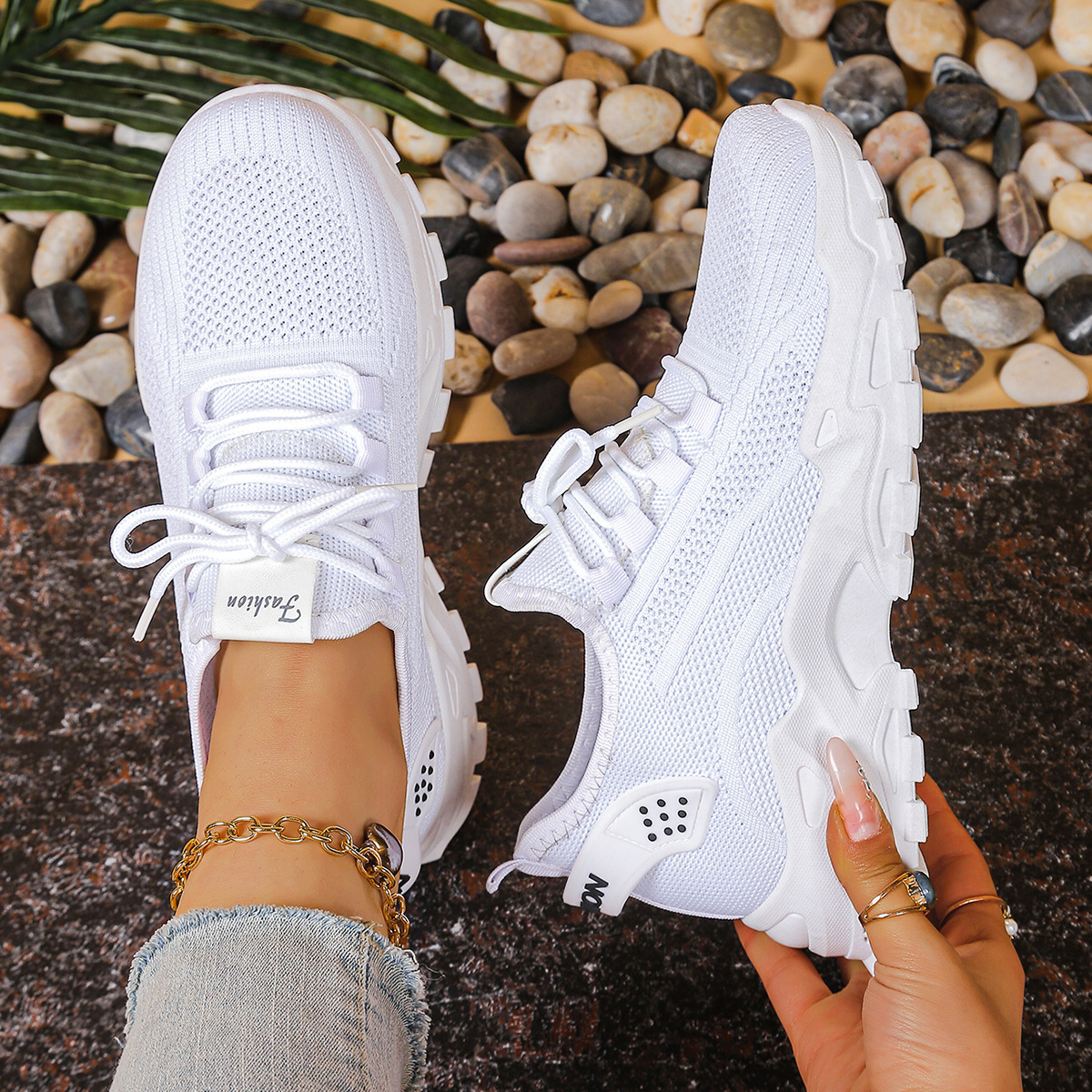 Women's Platform Chunky Sneakers – White 2
