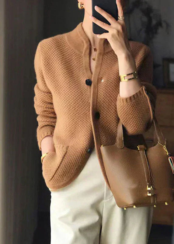 Women's Long Sleeve Cardigan – Brown