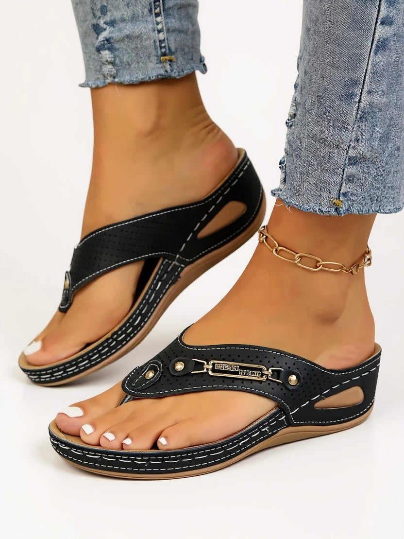 Women's Thong Sandals – Black
