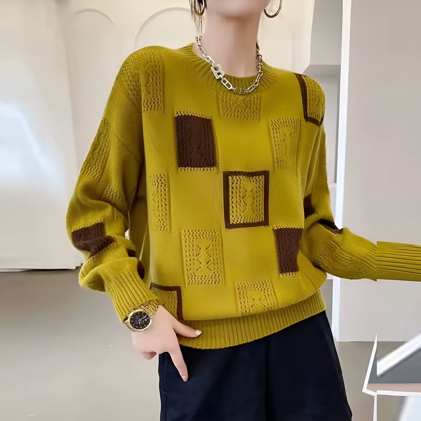 Women's Long Sleeve Sweater – Yellow