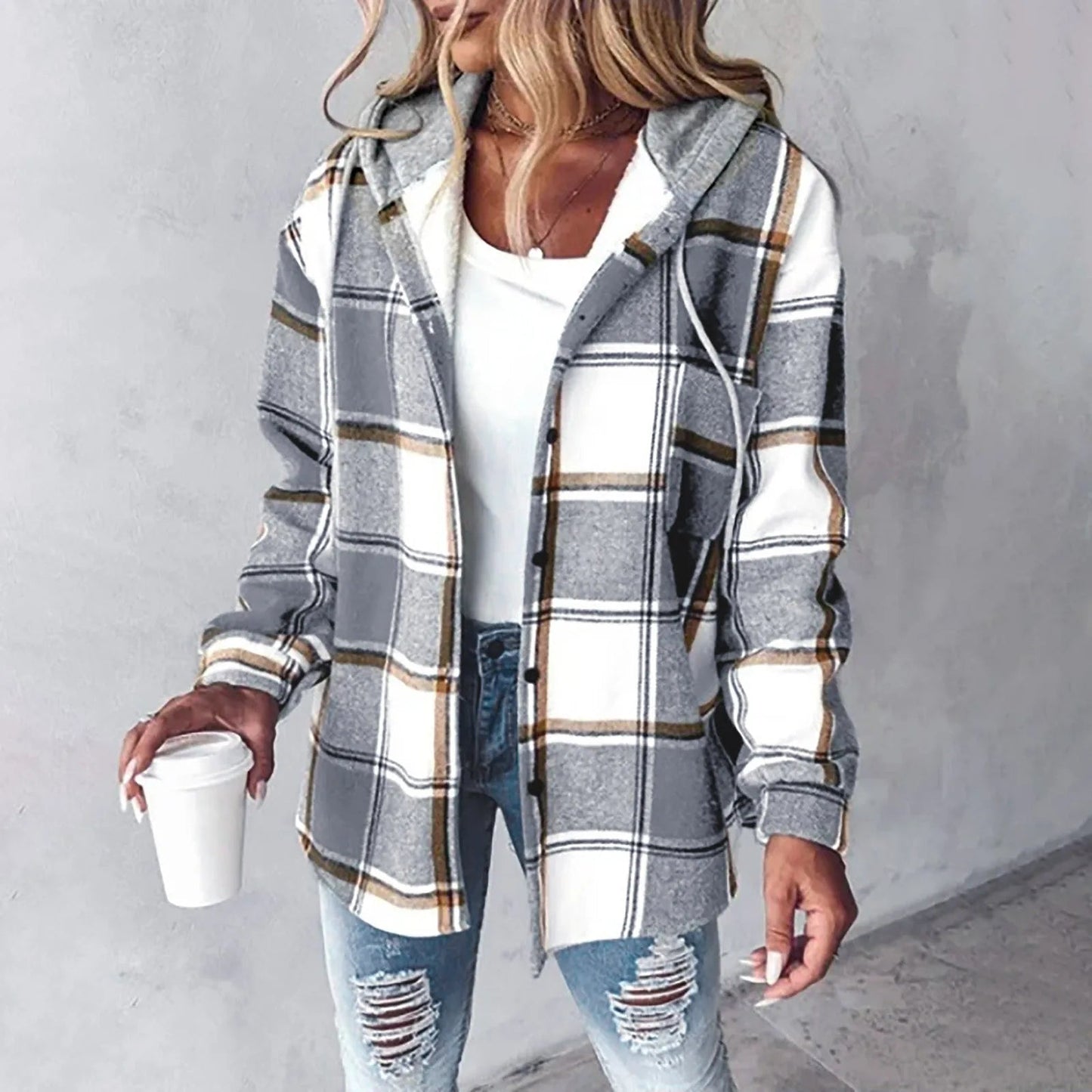 Women's Long Sleeve Cardigan – Grey