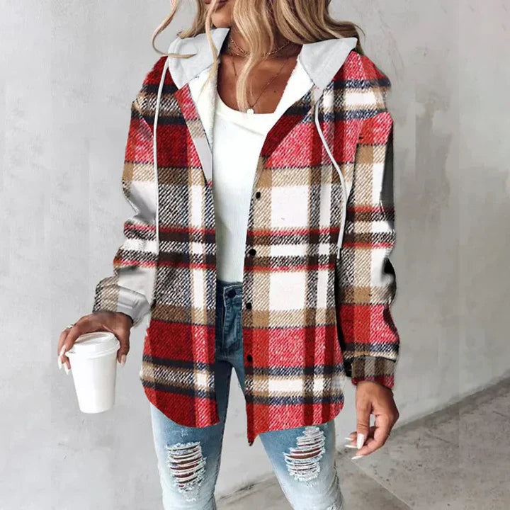 Women's Long Sleeve Cardigan – Red
