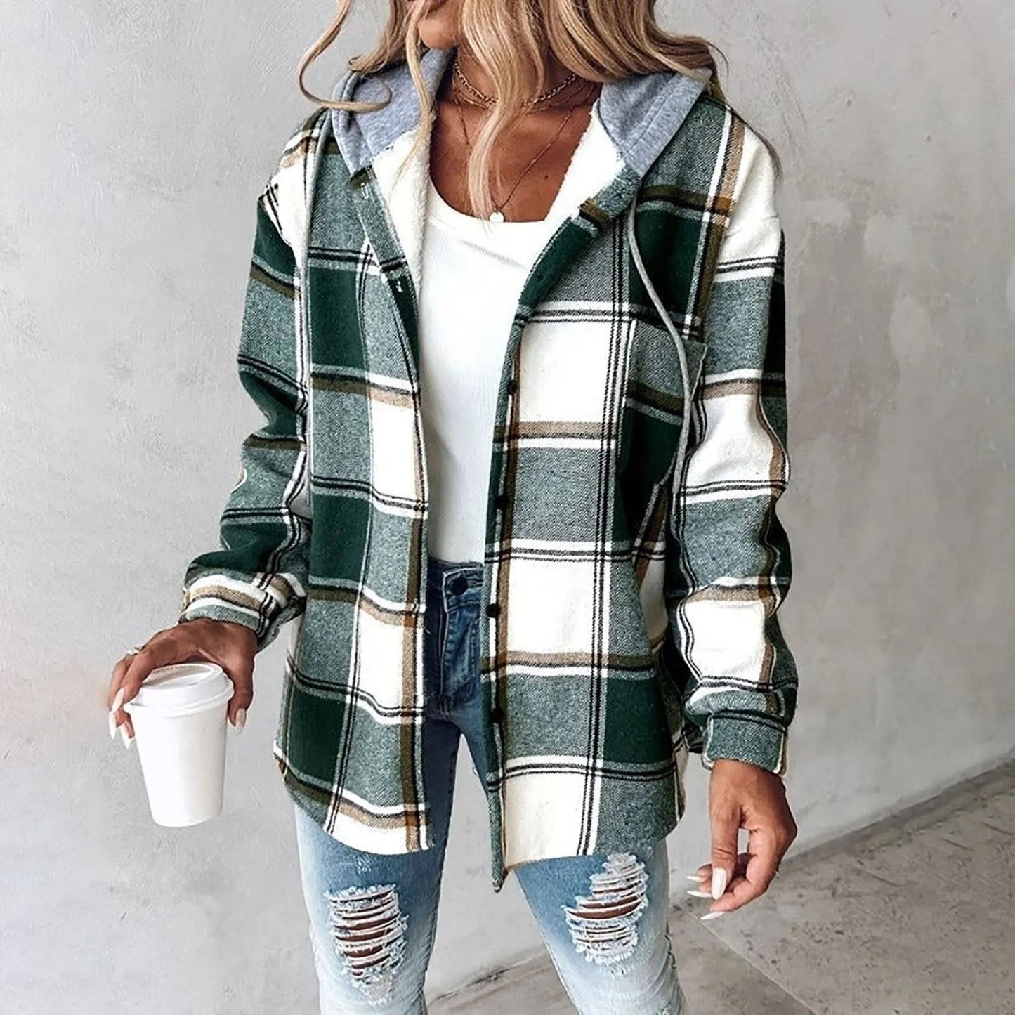 Women's Long Sleeve Cardigan – Green
