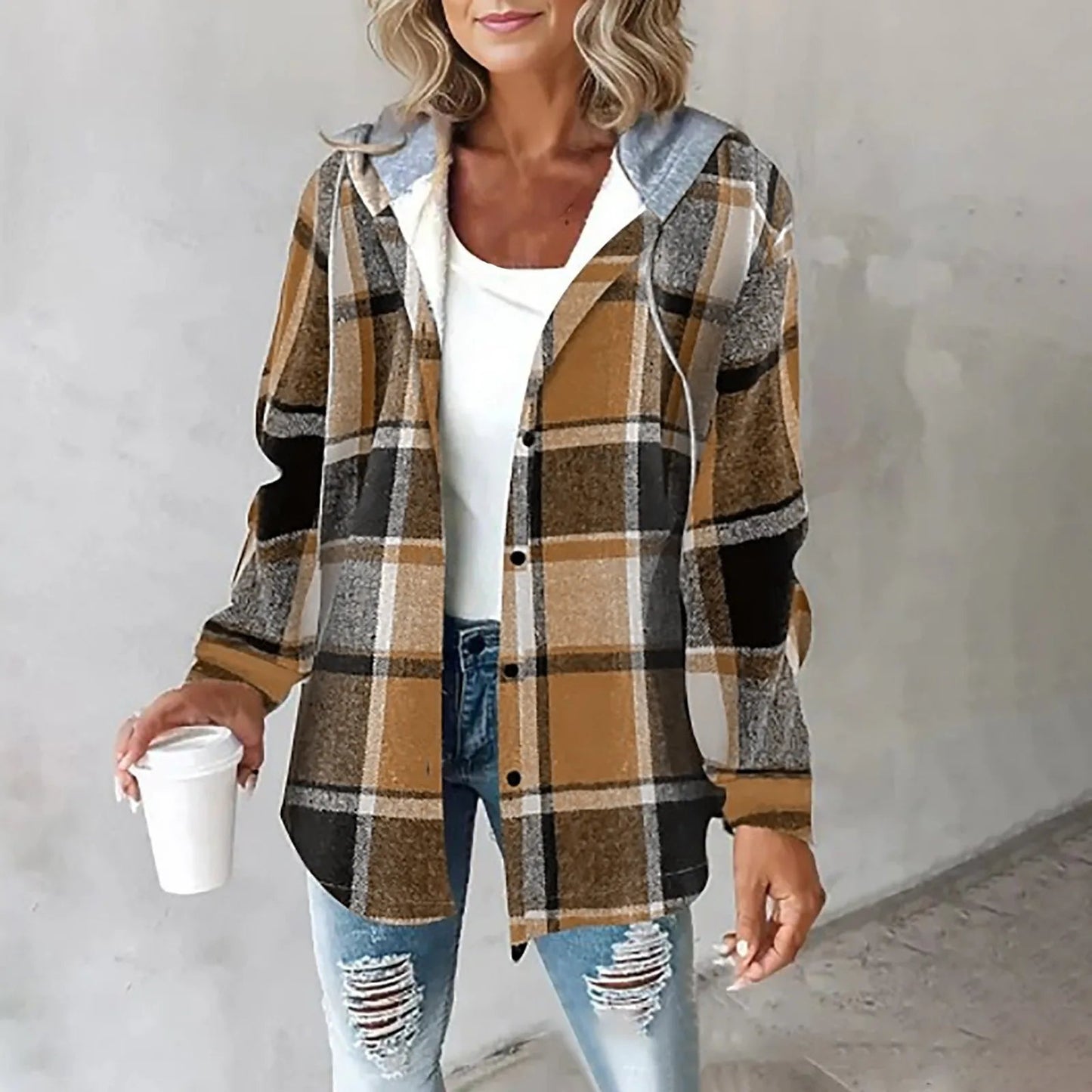 Women's Long Sleeve Cardigan – Brown