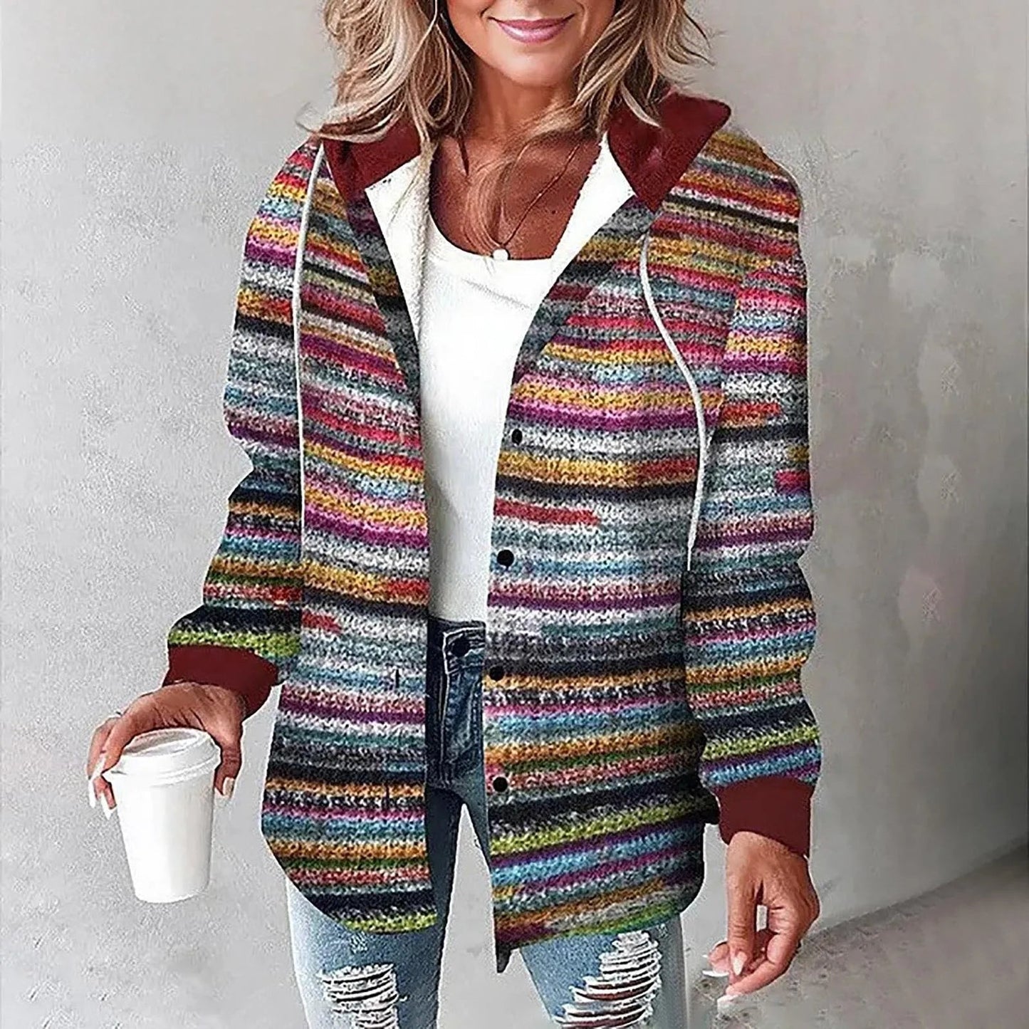 Women's Long Sleeve Cardigan – Multicolour