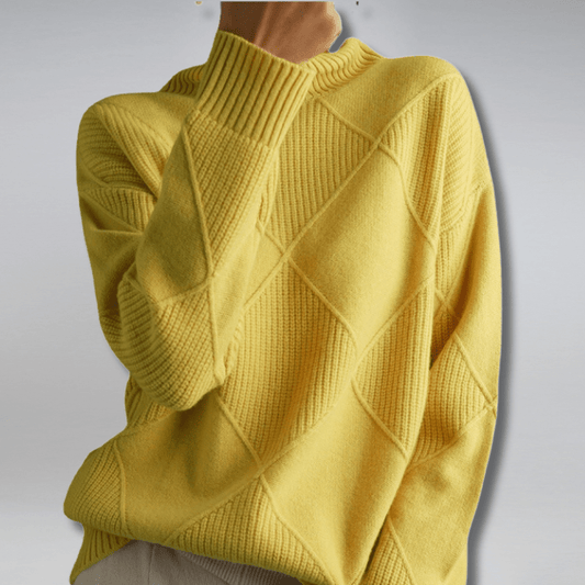 Women's Turtleneck Long Sleeve Sweater – Yellow