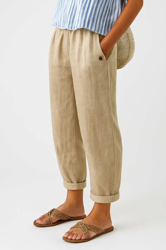Women's Wide Leg Pants – Beige