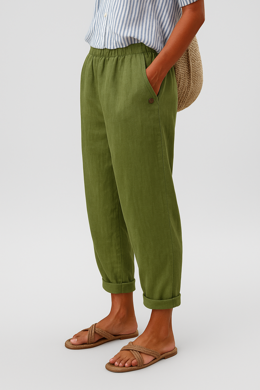 Women's Wide Leg Pants – Green