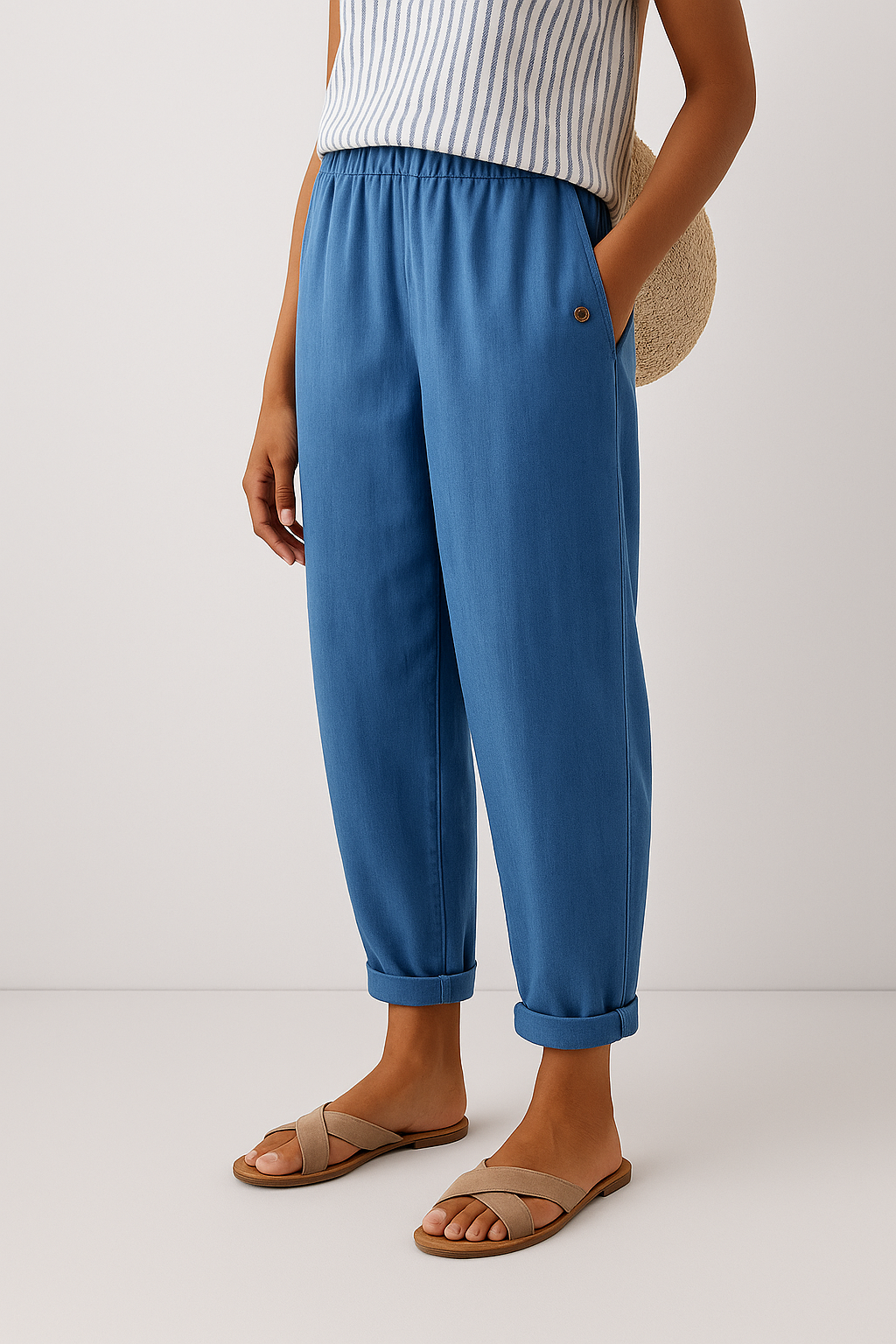 Women's Wide Leg Pants – Blue