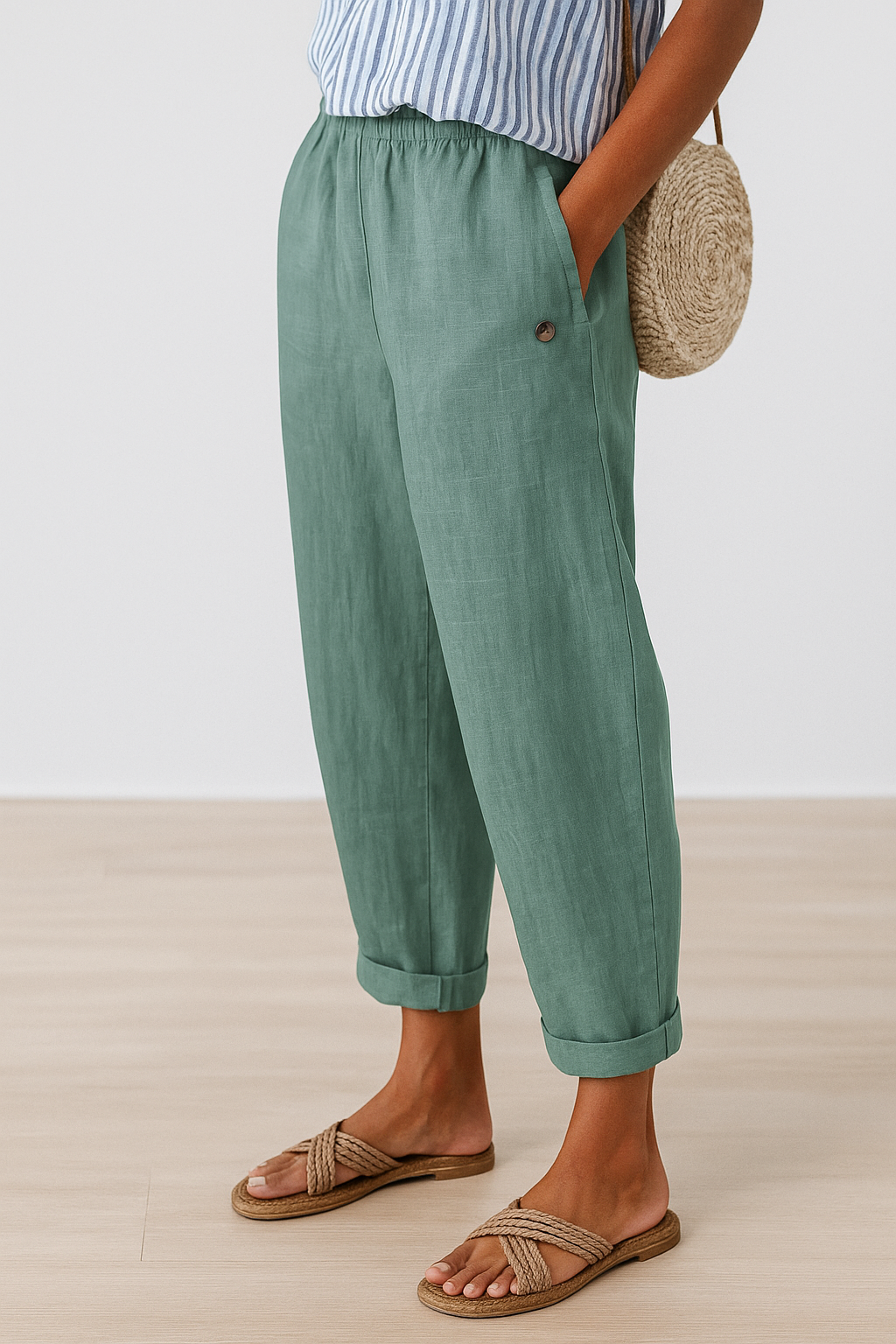 Women's Wide Leg Pants – Light Green