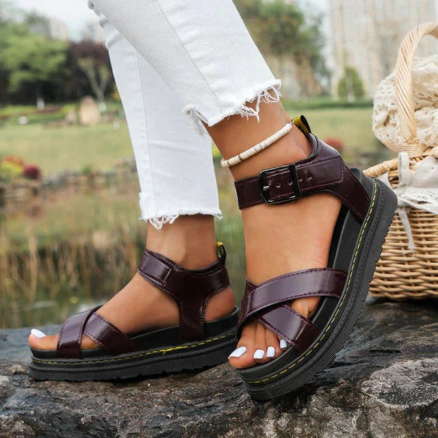 Women's Platform Sandals – Burgundy