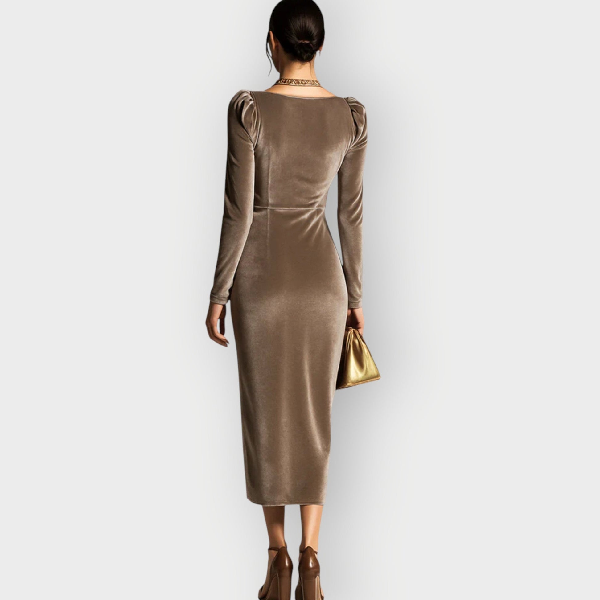 Women's Cowl Neck Midi Dress