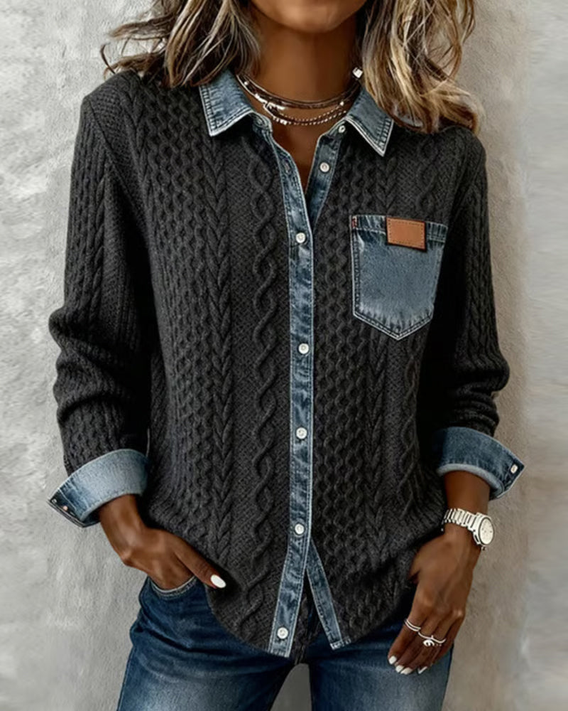 Women's Long Sleeve Blouse – Dark Grey