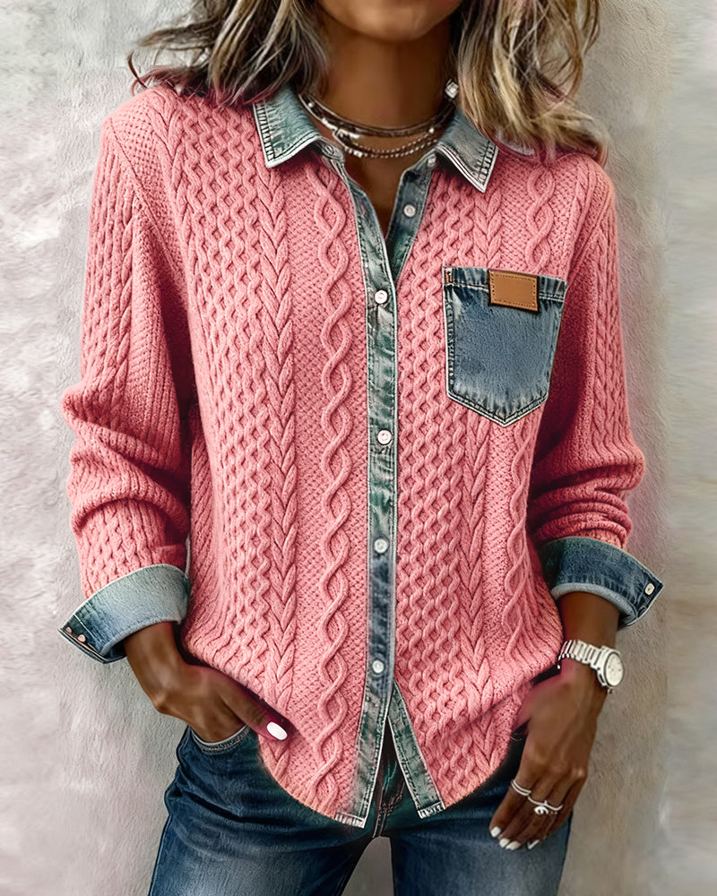 Women's Long Sleeve Blouse – Pink