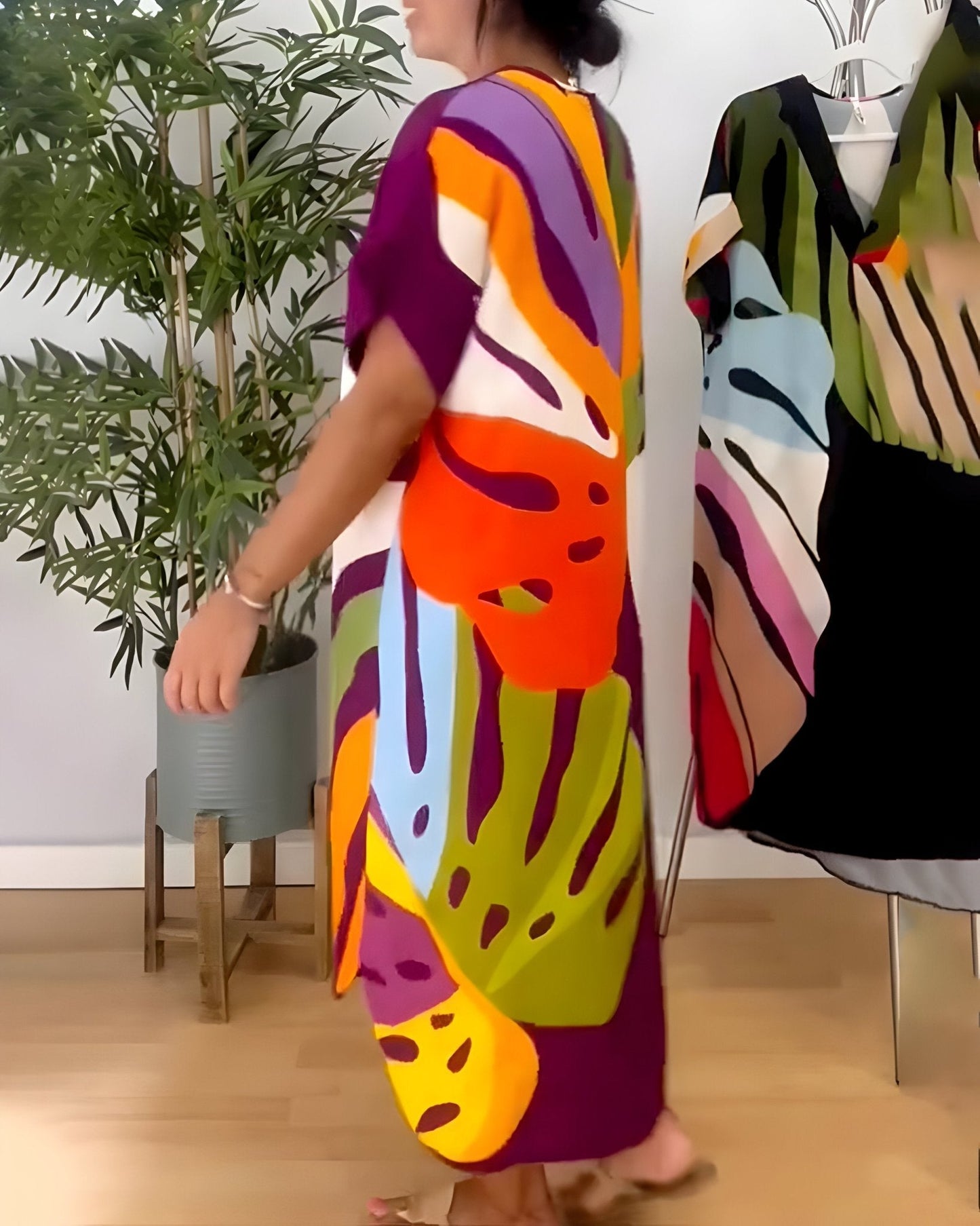 Women's V Neck Midi Dress