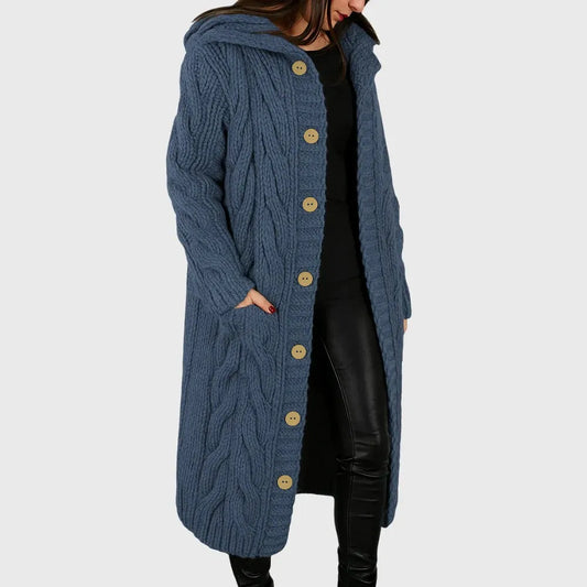 Women's Long Sleeve Cardigan – Blue