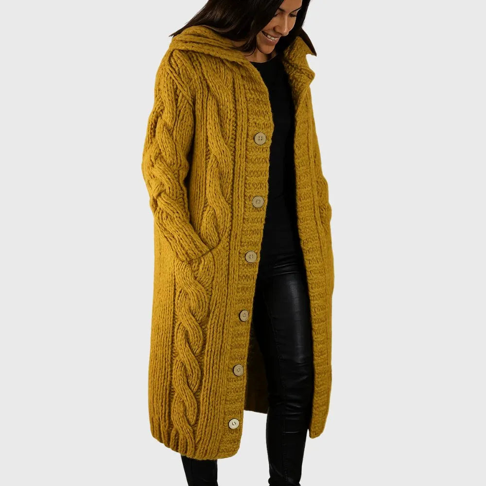 Women's Long Sleeve Cardigan – Yellow