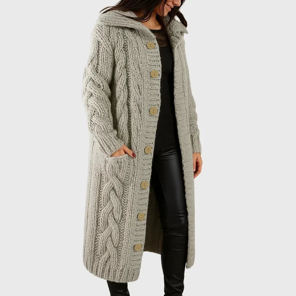 Women's Long Sleeve Cardigan – Grey