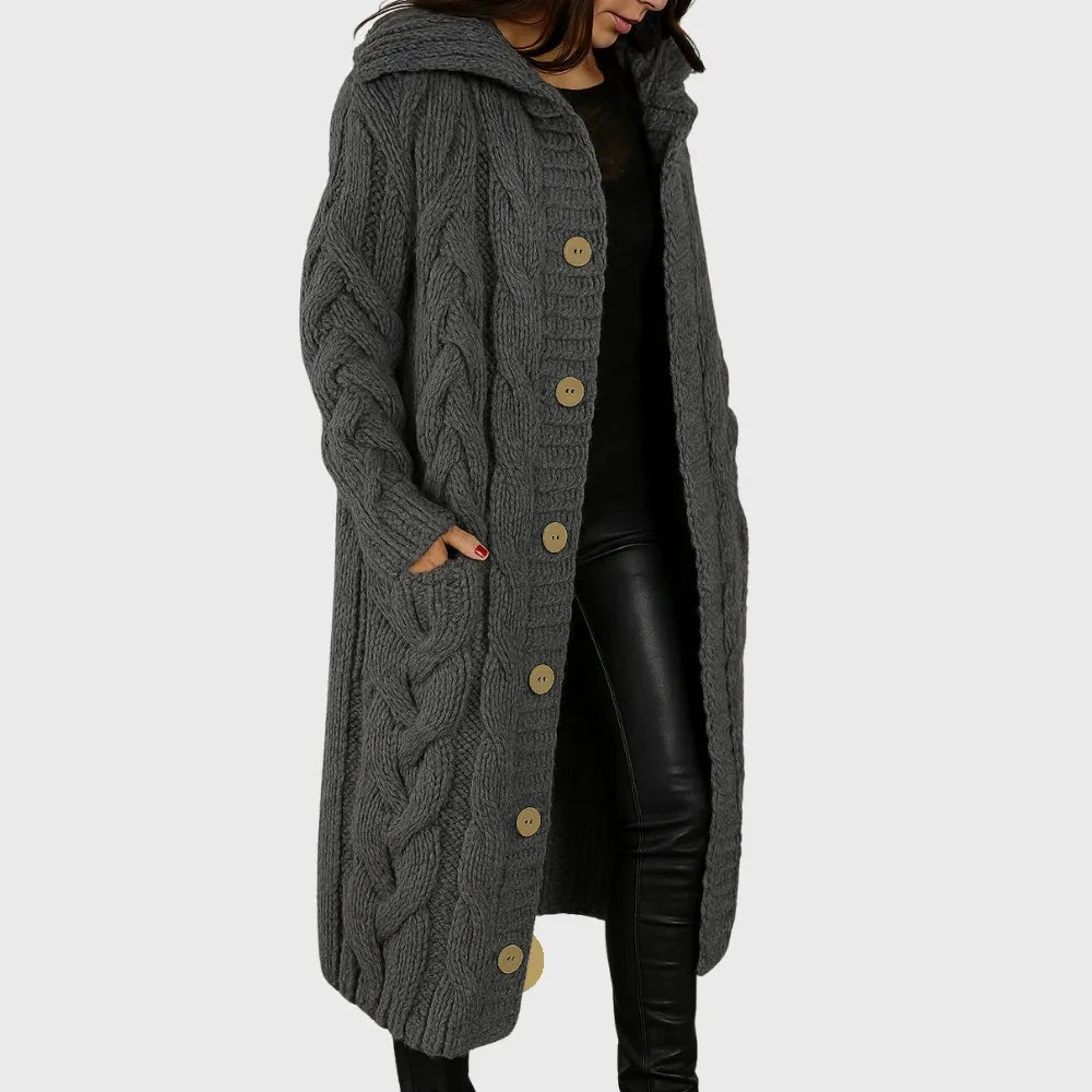 Women's Long Sleeve Cardigan – Dark Grey