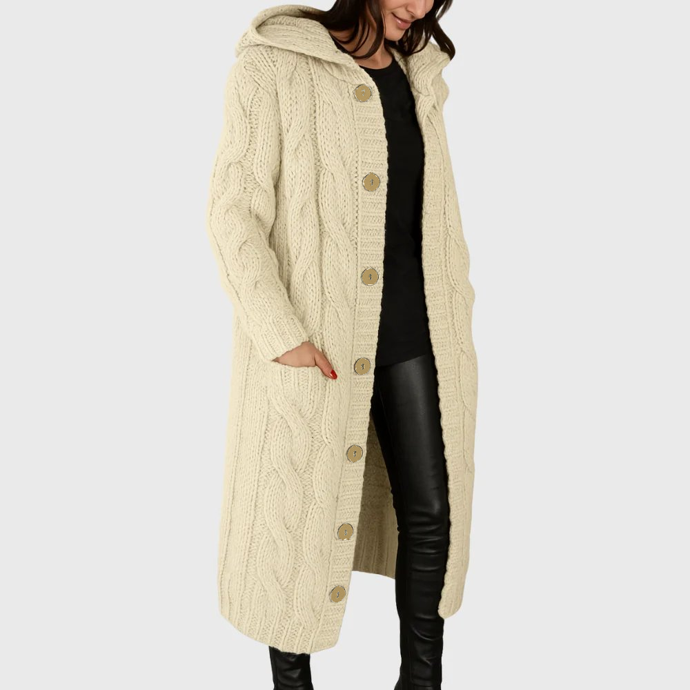 Women's Long Sleeve Cardigan – Beige