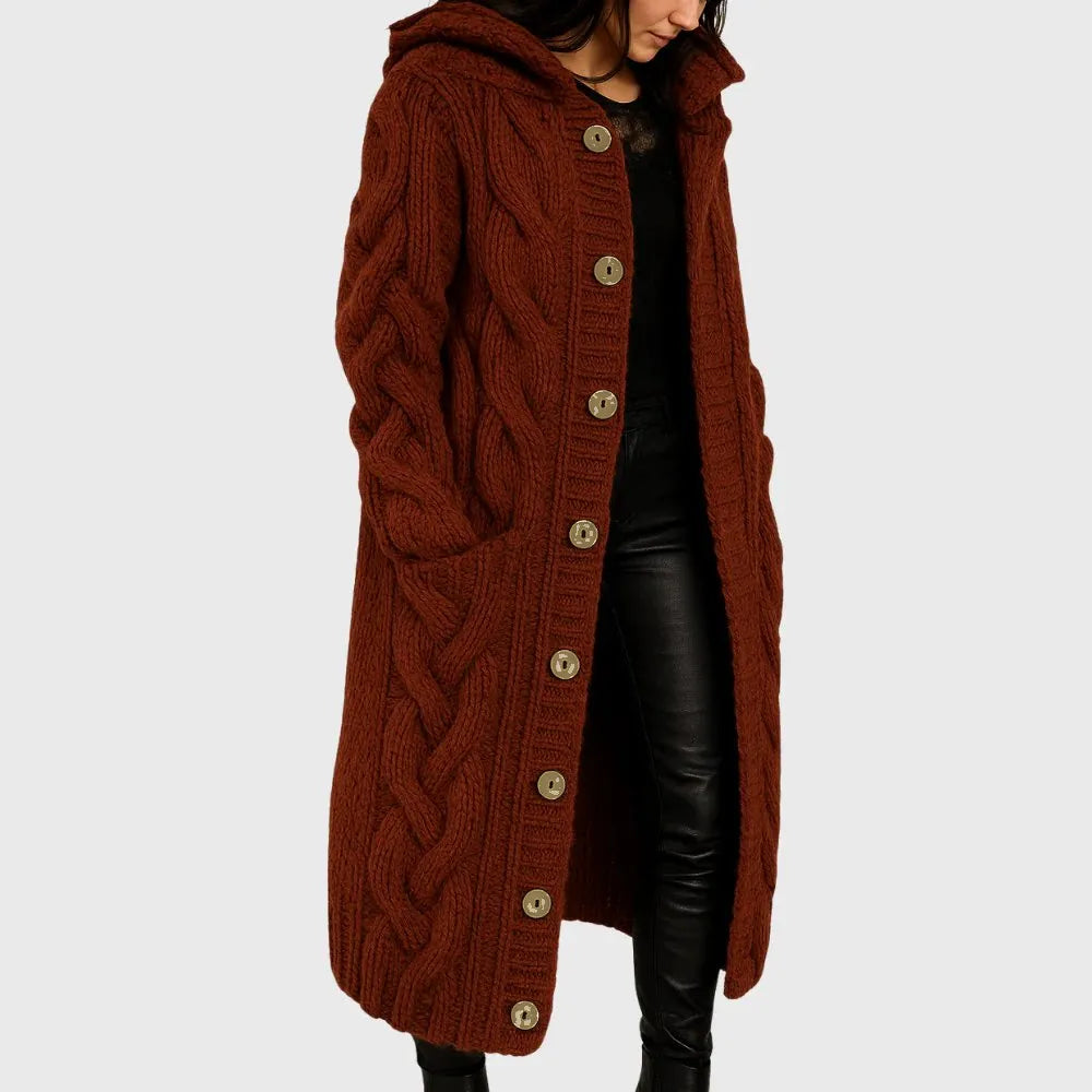 Women's Long Sleeve Cardigan – Red