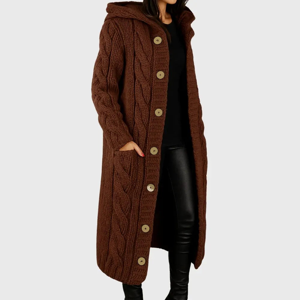 Women's Long Sleeve Cardigan – Brown