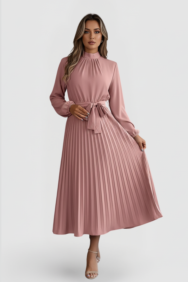 Women's Pleated Midi Dress – Pink