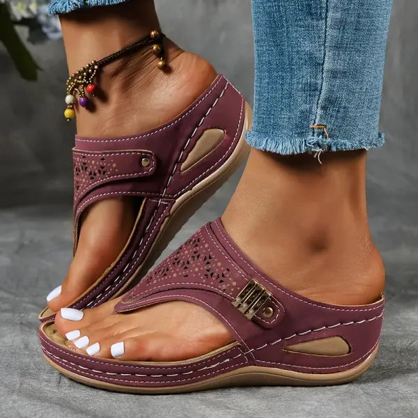 Women's Orthopedic Sandals – Bordeaux Red